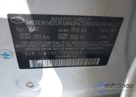 2018 Hyundai Elantra Sel from USA, damaged, VIN 5NPD84LF1JH215473